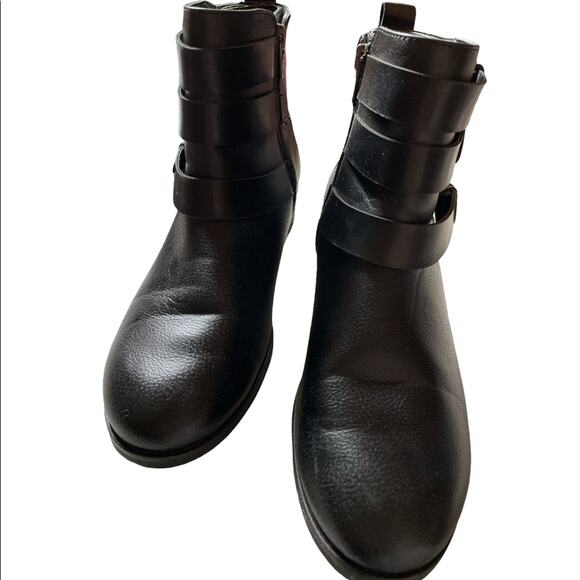 Dolce Vita DV Black Moto Leather Ankle Strap Boots size 7.5 - Picture 4 of 13